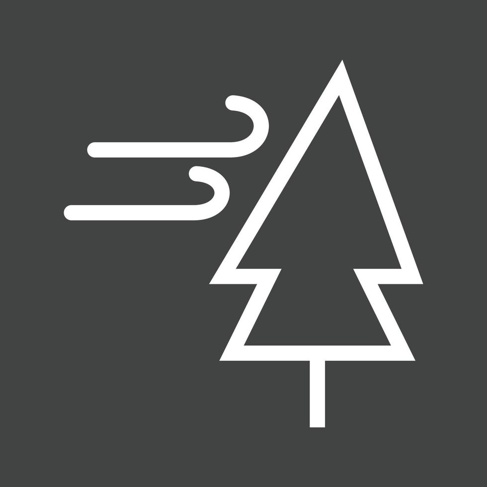 träd med vind linje omvänd ikon vektor