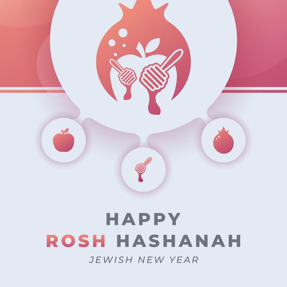 Lycklig rosh hashanah dag firande vektor design illustration. mall för bakgrund, affisch, baner, reklam, hälsning kort eller skriva ut design element