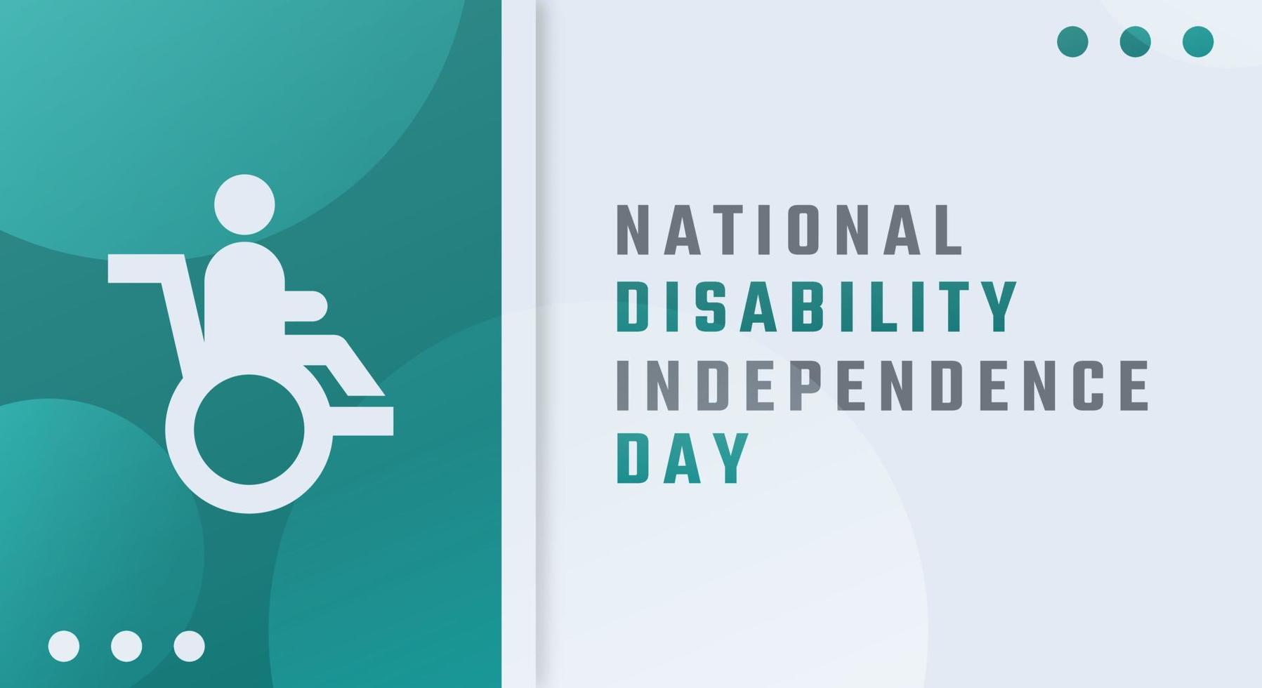 Lycklig nationell handikapp oberoende dag juli firande vektor design illustration. mall för bakgrund, affisch, baner, reklam, hälsning kort eller skriva ut design element