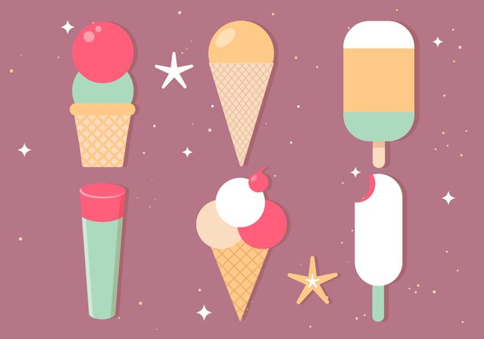 Gratis Vector Ice Cream Illustrationer