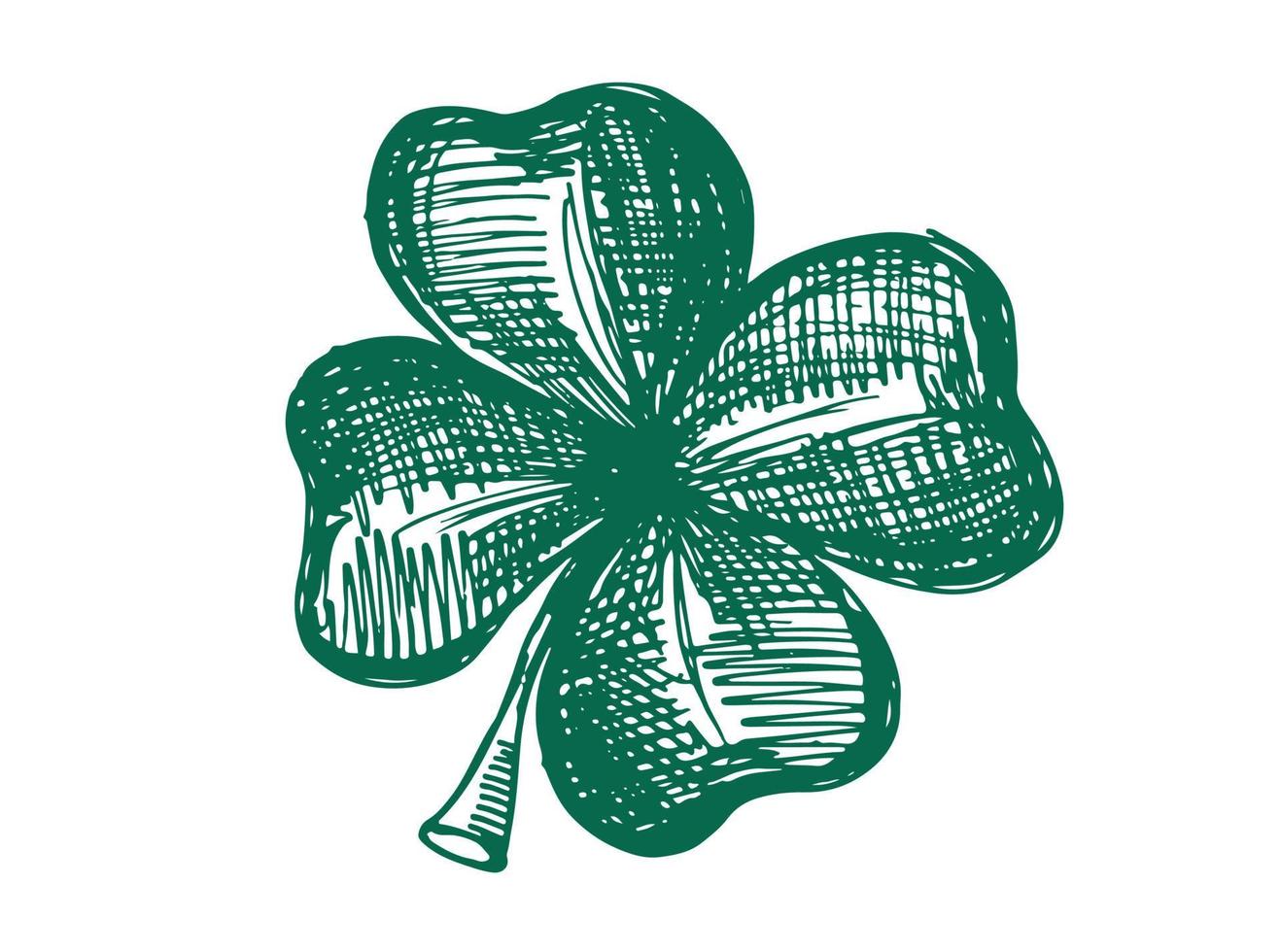 Kleeblatt. st. Patricks Day eingestellt. handgezeichnete Illustrationen. vektor