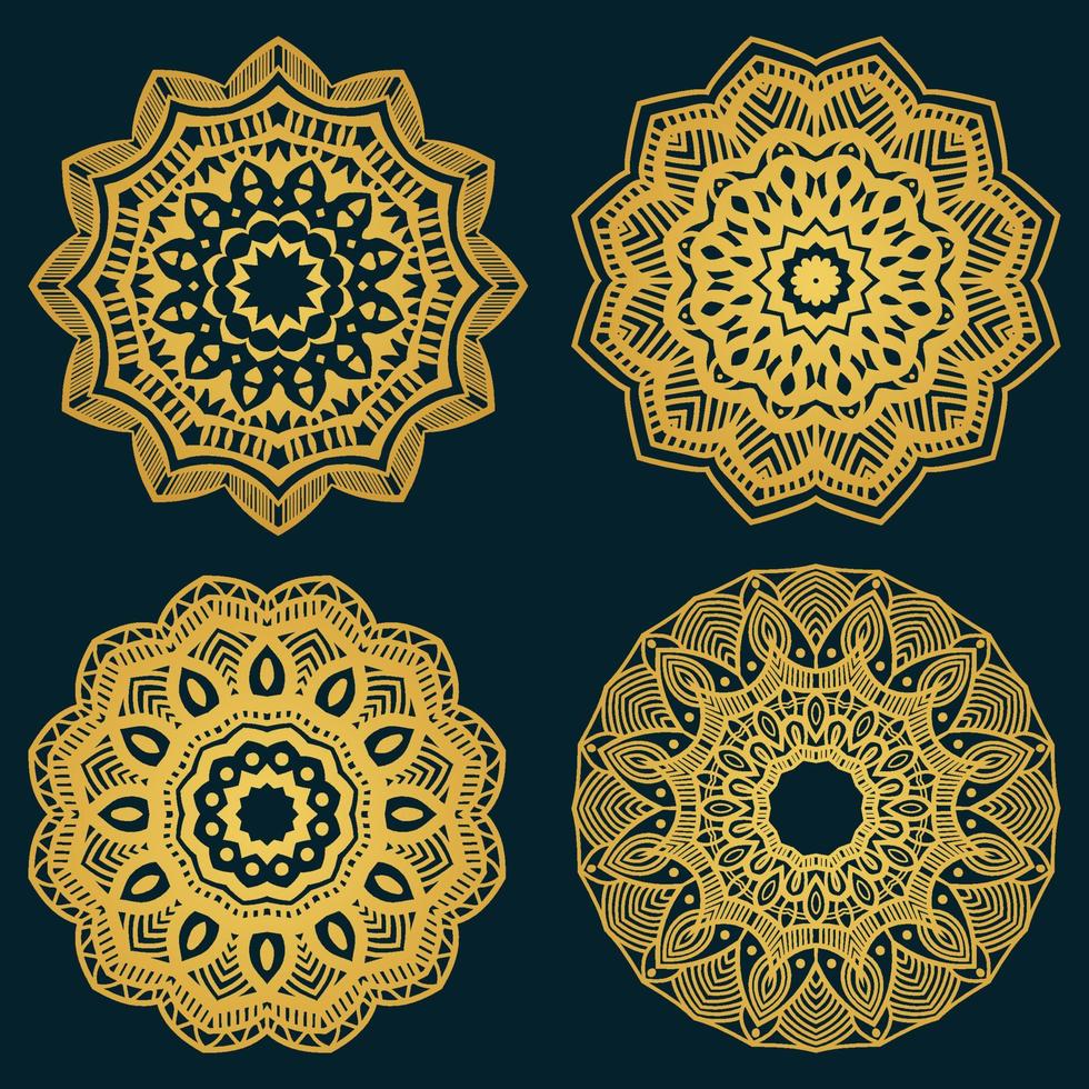 Luxus-Mandala-Muster-Design kostenloser Download vektor