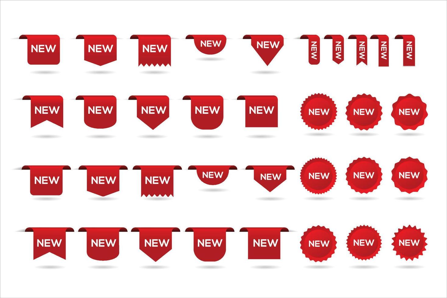 große sammlung neuer roter preisschilder, aufkleber, etiketten und bänder vektor