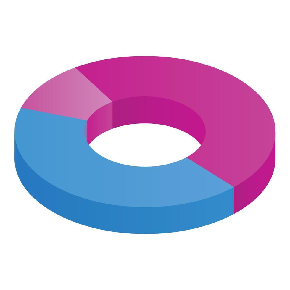 Kreisdiagramm-Symbol, isometrischer Stil vektor
