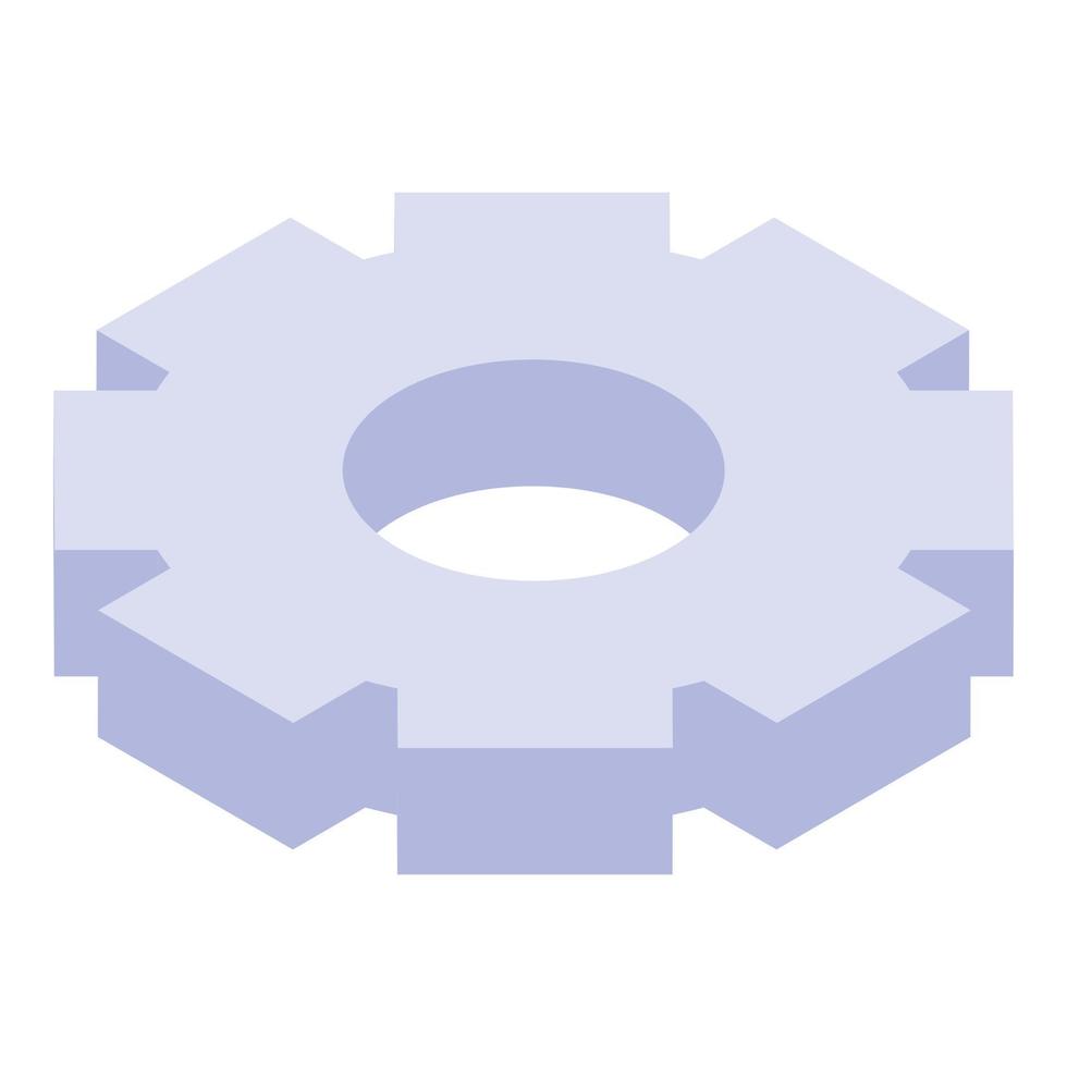 kugge hjul ikon, isometrisk stil vektor