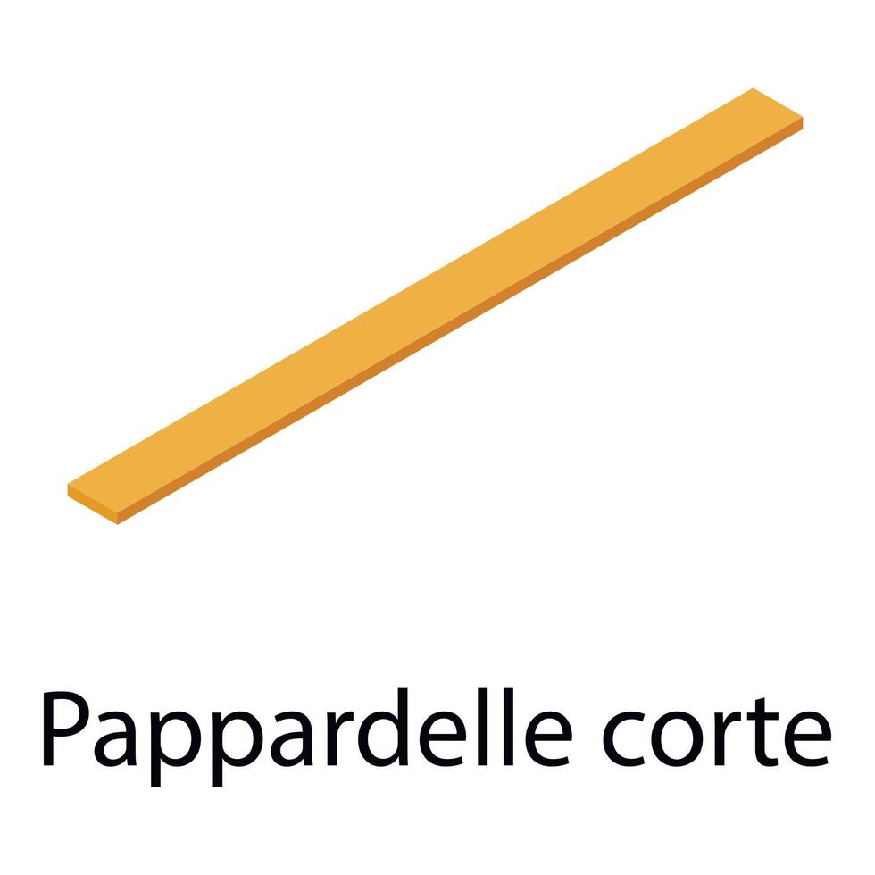 pappardelle corte ikon, isometrisk stil vektor