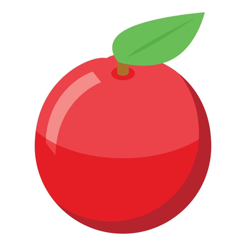 röd äpple ikon, isometrisk stil vektor