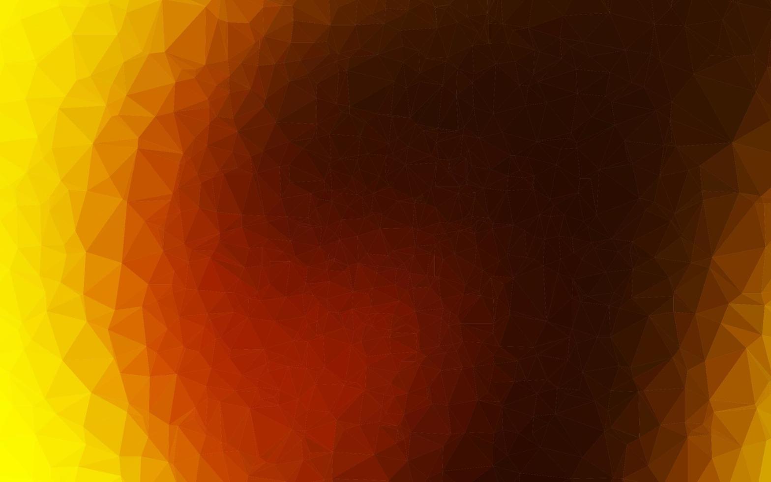 mörkgul, orange vektor månghörnigt mönster.