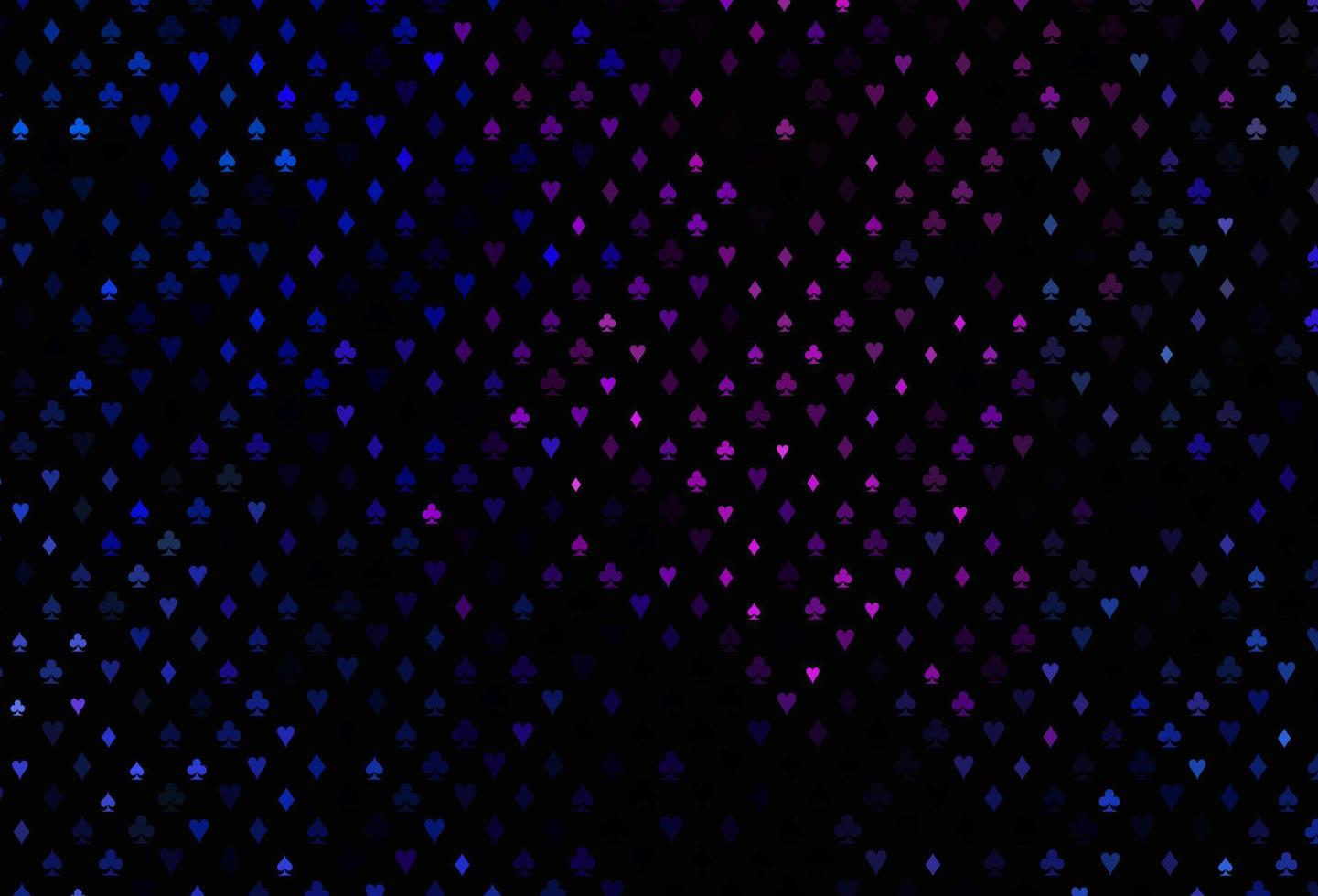 Dunkelrosa, blaue Vektorvorlage mit Pokersymbolen. vektor