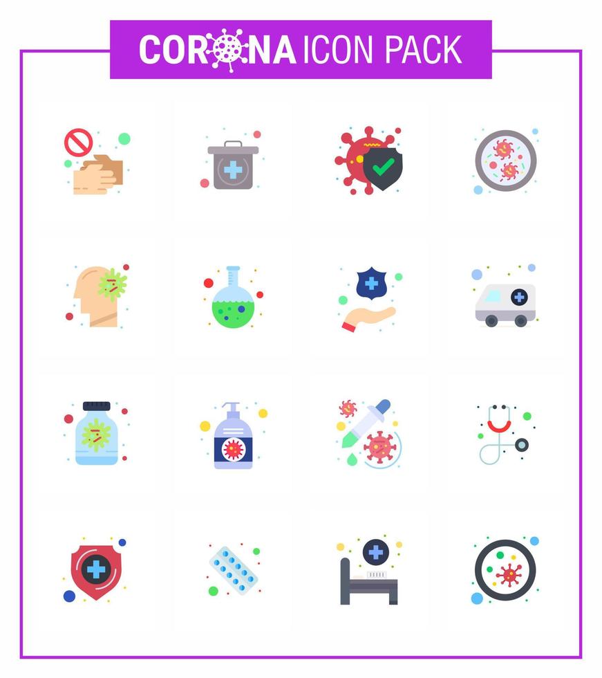 covid19 skydd coronavirus hängande 16 platt Färg ikon uppsättning sådan som influensa virus medicinsk bakterier säker viral coronavirus 2019 nov sjukdom vektor design element