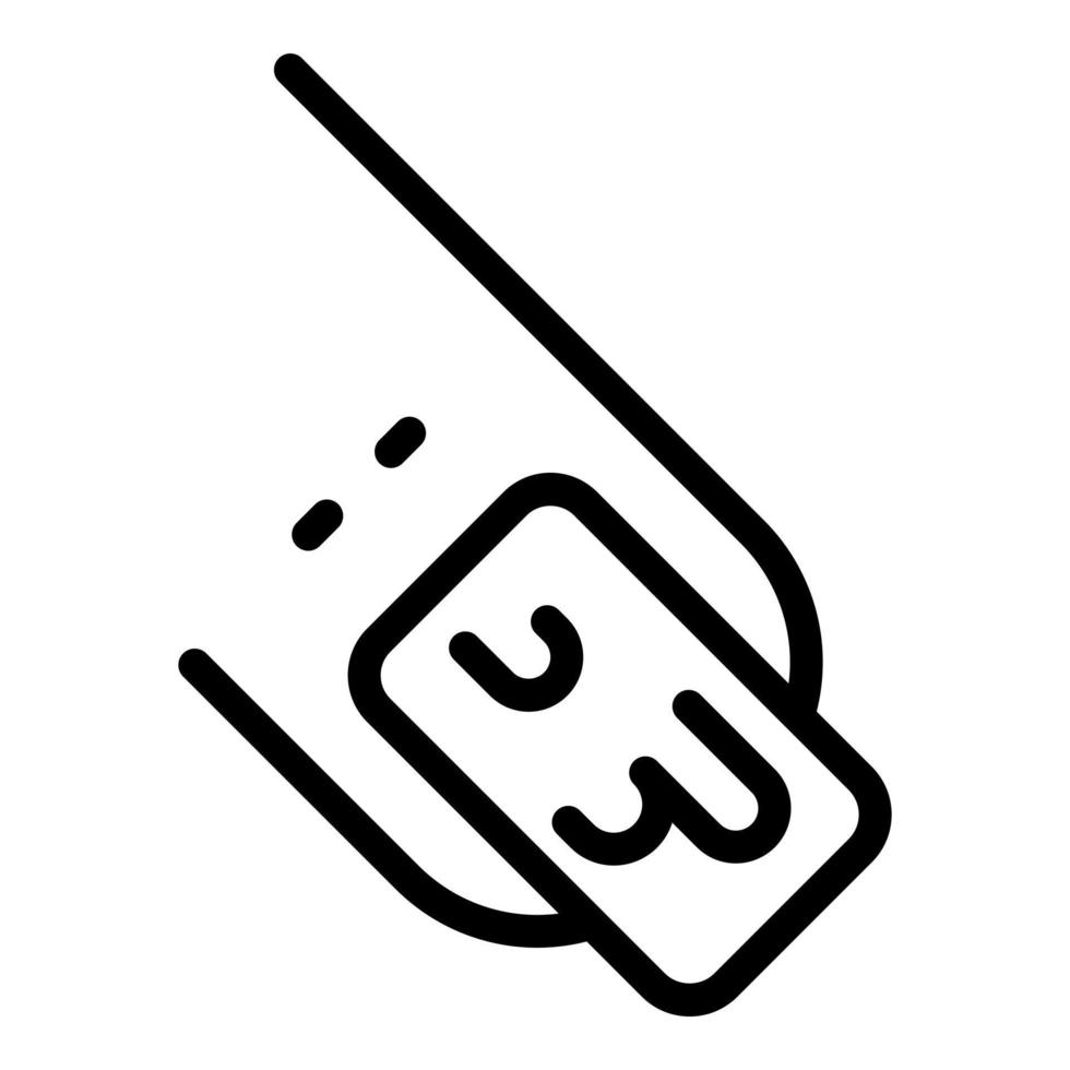 finger nagel ikon, översikt stil vektor