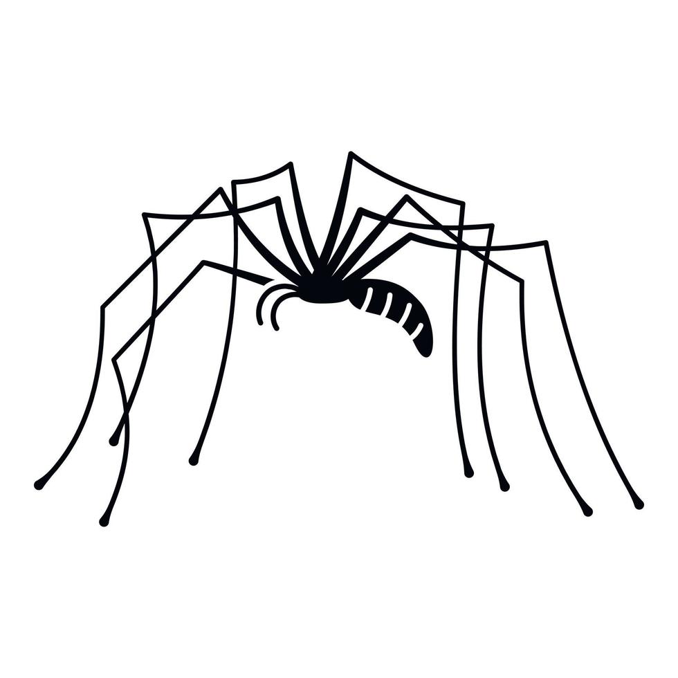 Spinnensymbol mit langem Bein, einfacher Stil vektor