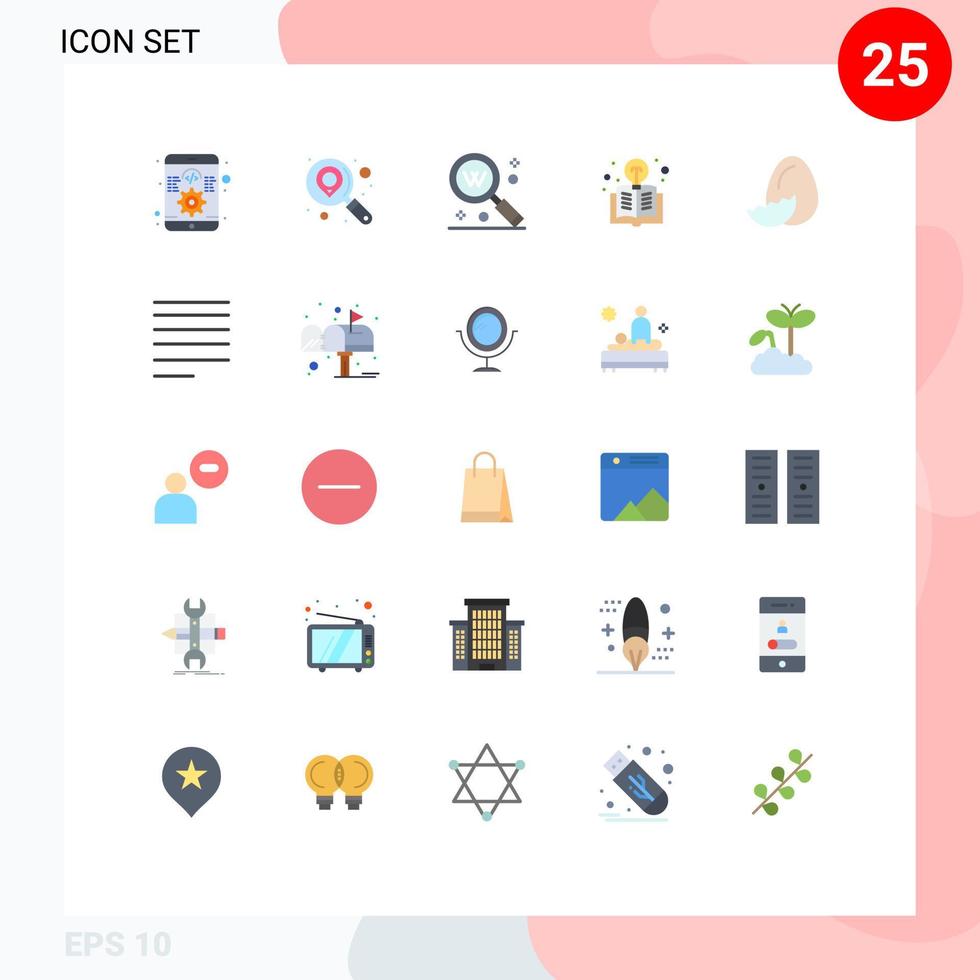 25 platt Färg begrepp för webbplatser mobil och appar påsk ljus Glödlampa nyckelord ljus bok redigerbar vektor design element