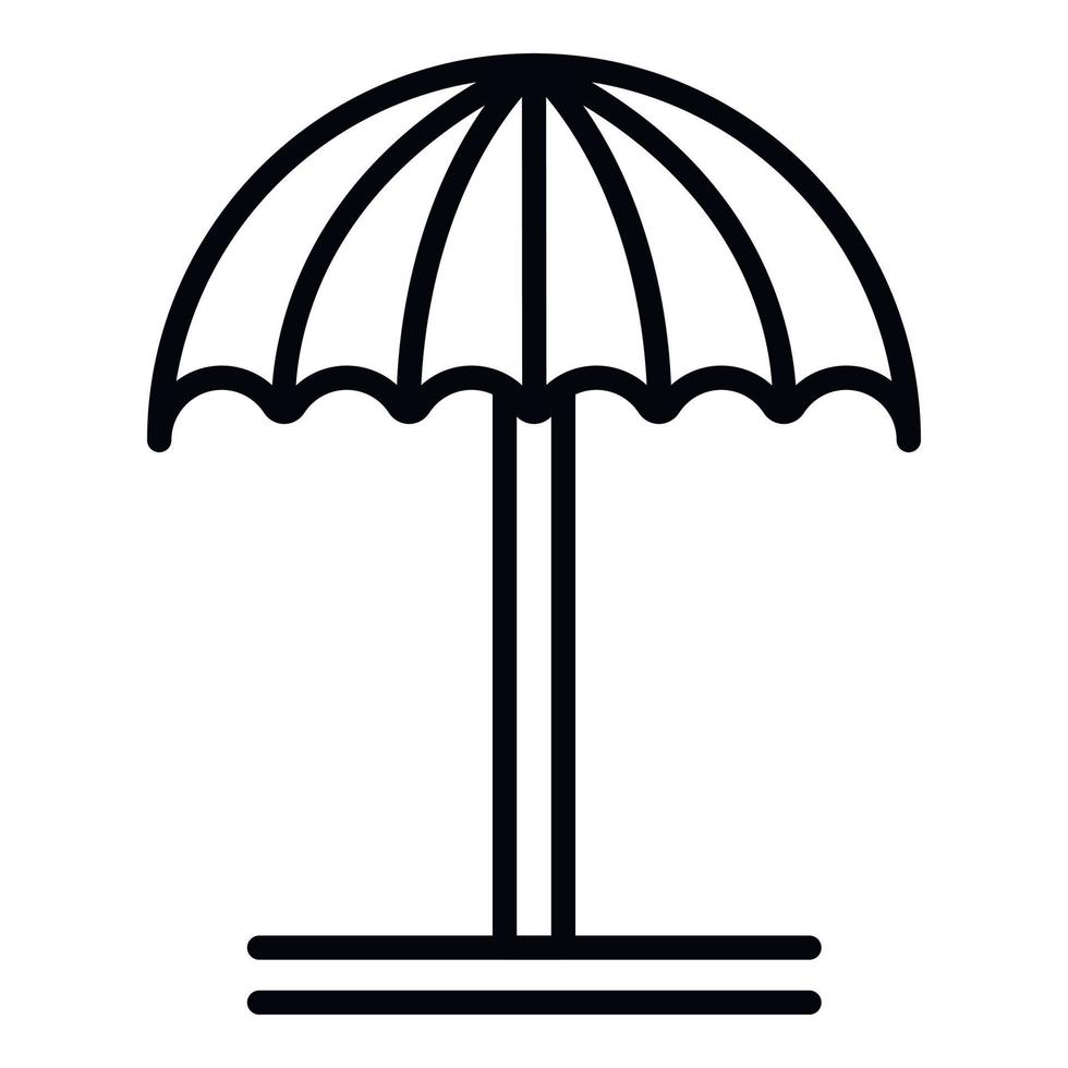 strand paraply ikon, översikt stil vektor