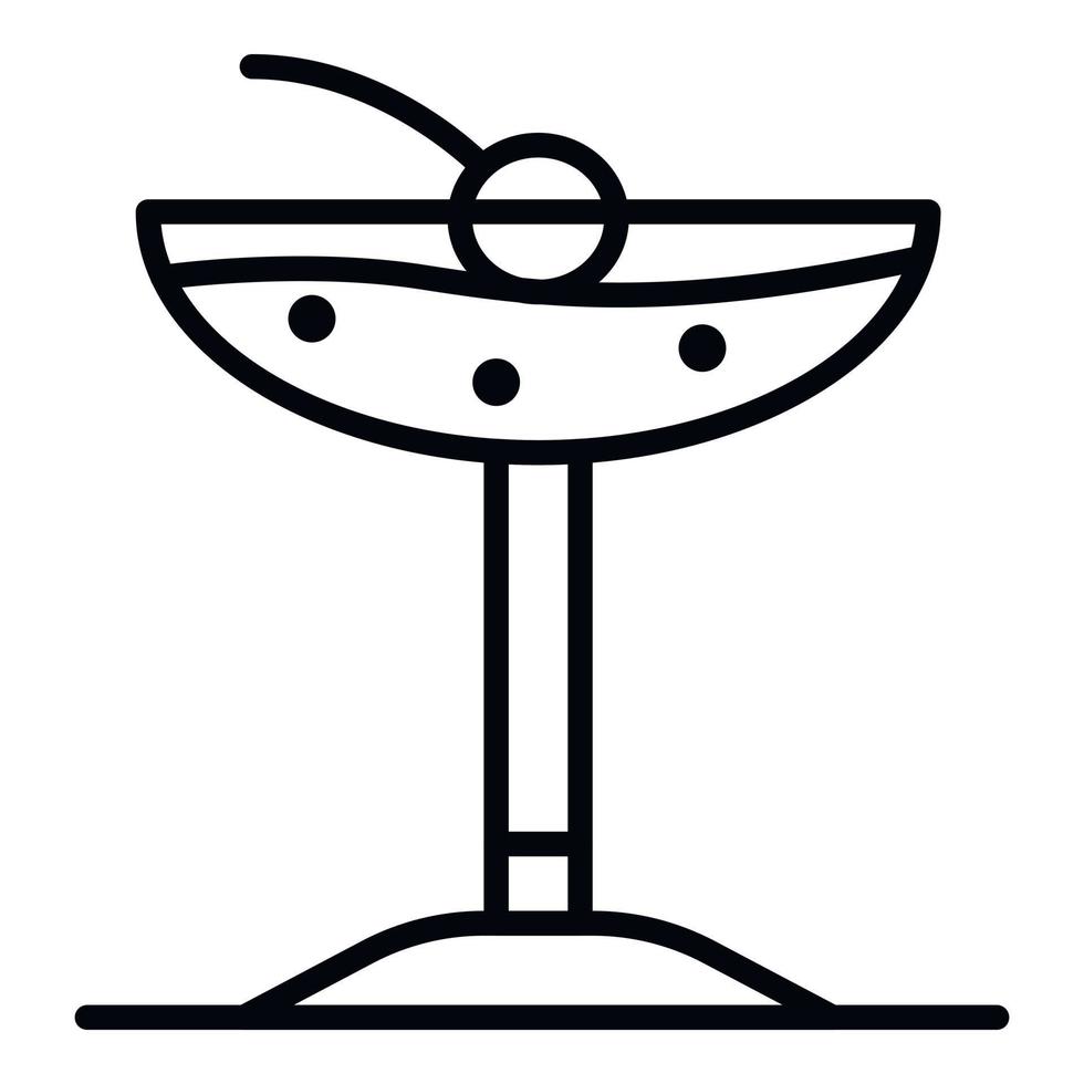 Strandcocktail-Symbol, Umrissstil vektor