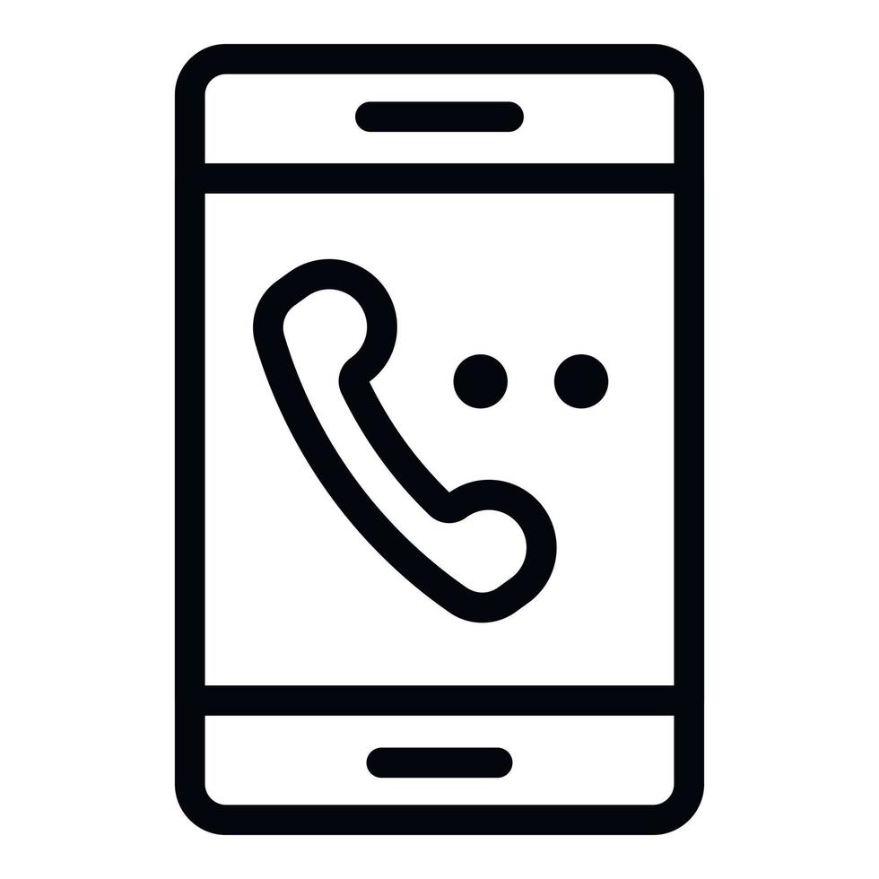 Smartphone im Wählmodus-Symbol, Umrissstil vektor