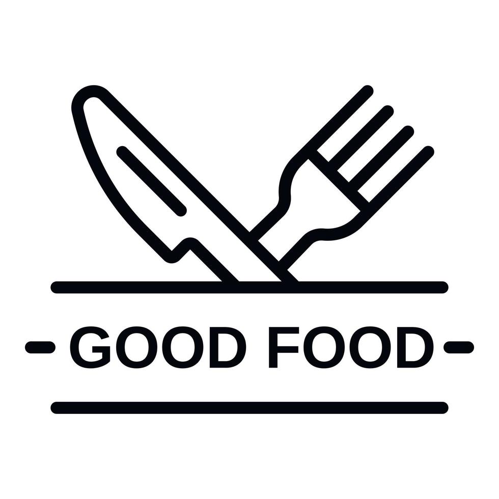 Bra mat logotyp, översikt stil vektor