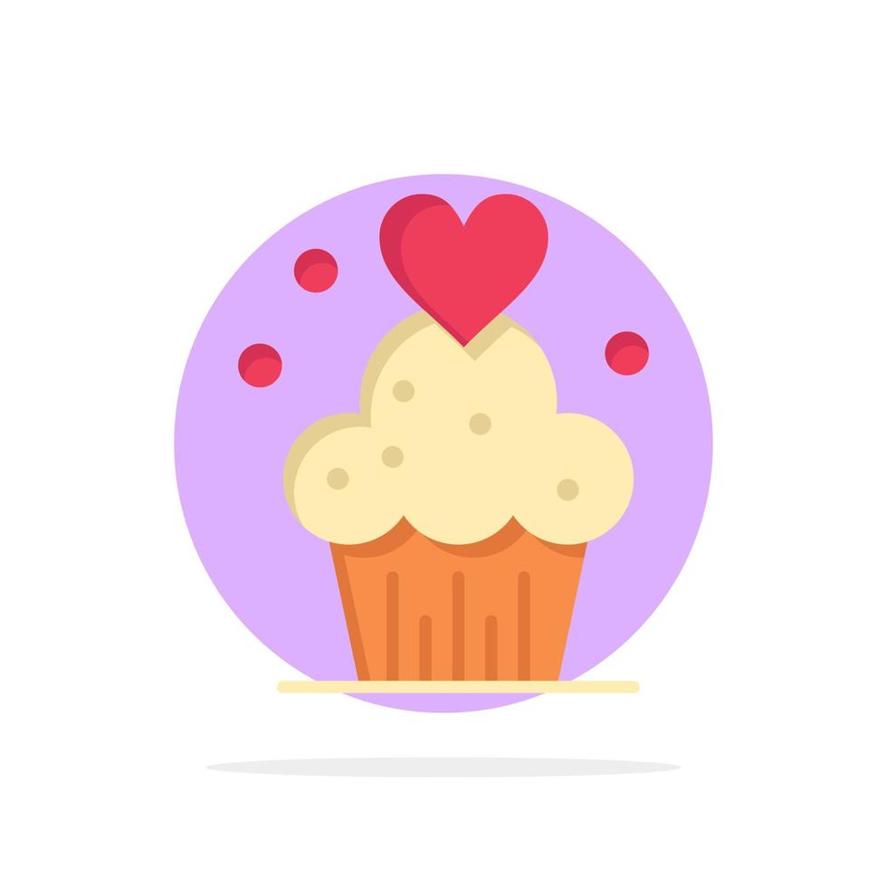kaka muffin muffins bakad sötsaker abstrakt cirkel bakgrund platt Färg ikon vektor