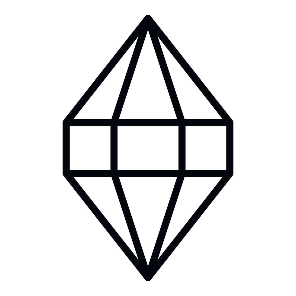 spel pris- juvel ikon, översikt stil vektor