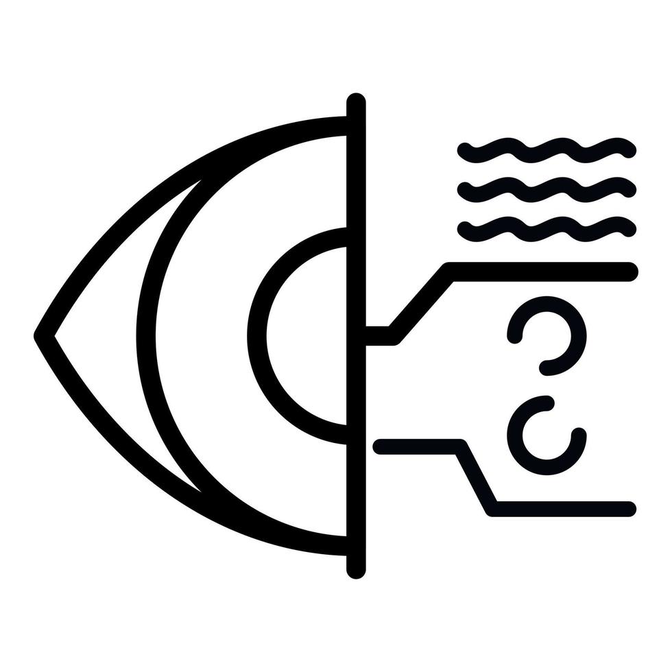 Augensicherheitssymbol, Umrissstil vektor