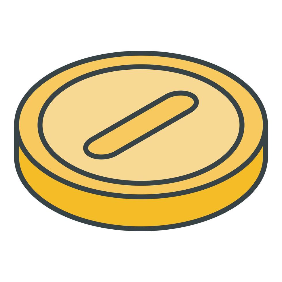guld tur- mynt ikon, isometrisk stil vektor