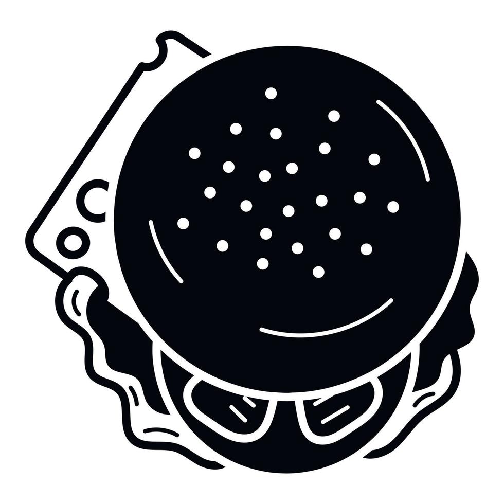 Draufsicht-Cheeseburger-Symbol, einfacher Stil vektor