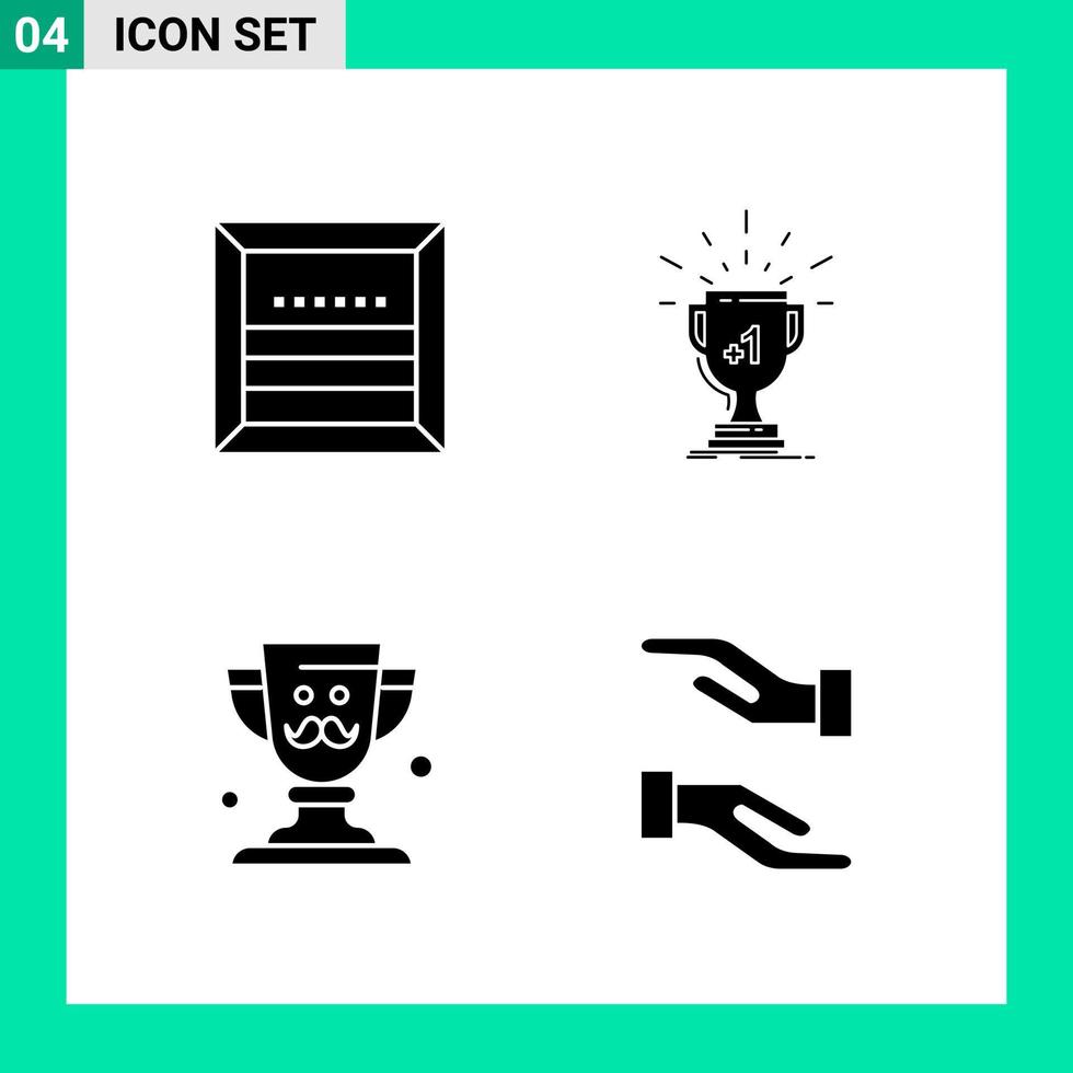 packa av 4 fast stil ikon uppsättning glyf symboler för skriva ut kreativ tecken isolerat på vit bakgrund 4 ikon uppsättning kreativ svart ikon vektor bakgrund