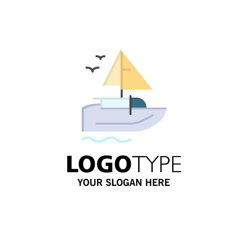 båt fartyg transport fartyg företag logotyp mall platt Färg vektor