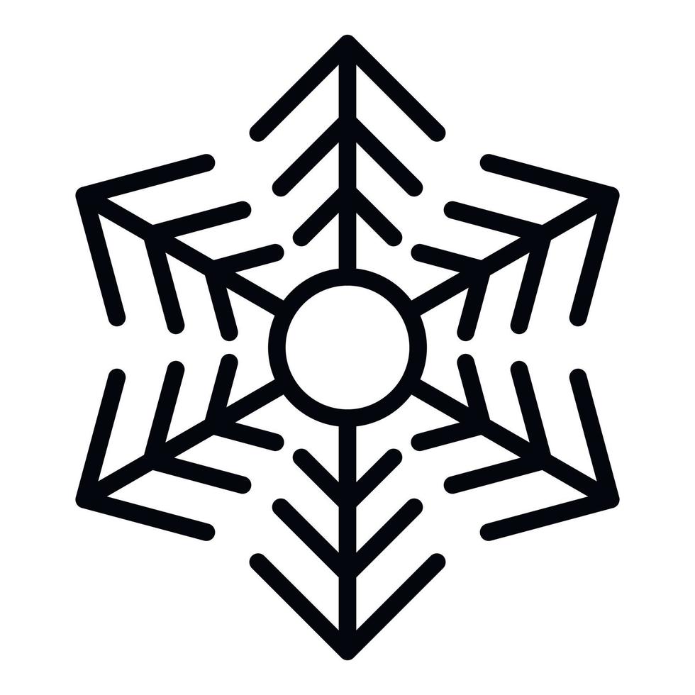Blumen-Schneeflocke-Symbol, Umriss-Stil vektor