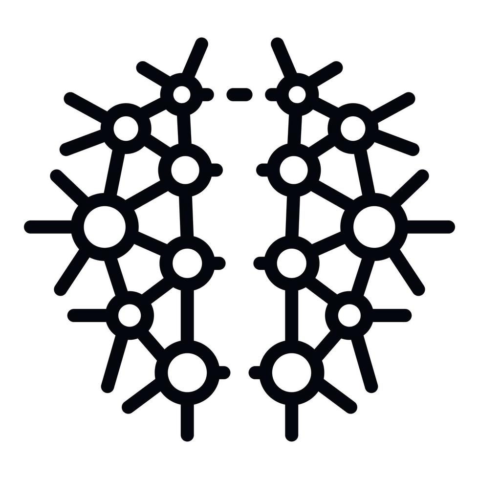 Symbol für neurales Gehirn, Umrissstil vektor