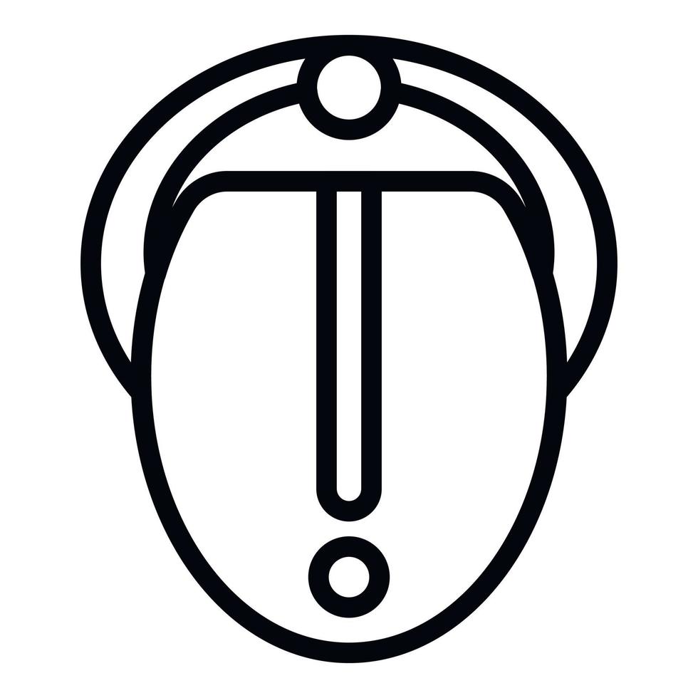 Zungenstahl-Piercing-Symbol, Umrissstil vektor