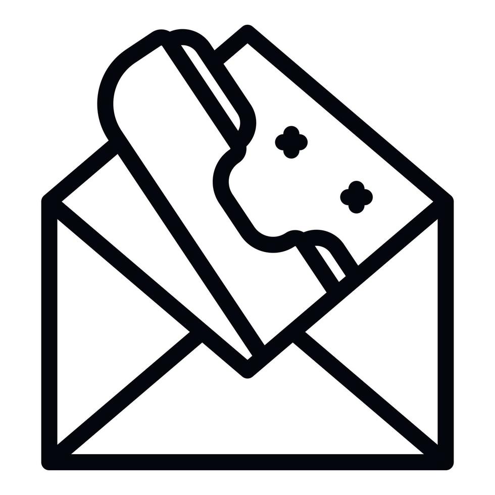 Mail-Call-Center-Symbol, Umrissstil vektor