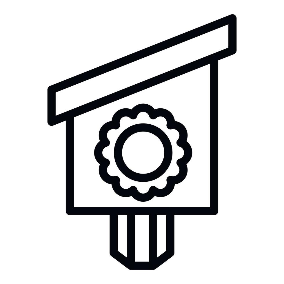 florale Vogelhaus-Ikone, Umrissstil vektor