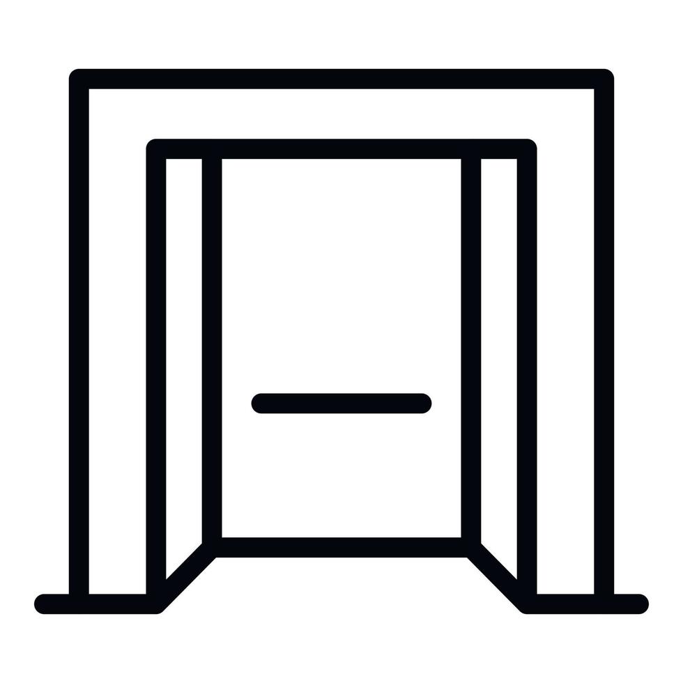 öppen hiss ikon, översikt stil vektor