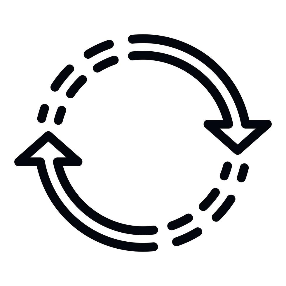 Symbol für Recycling-Pfeile, Umrissstil vektor