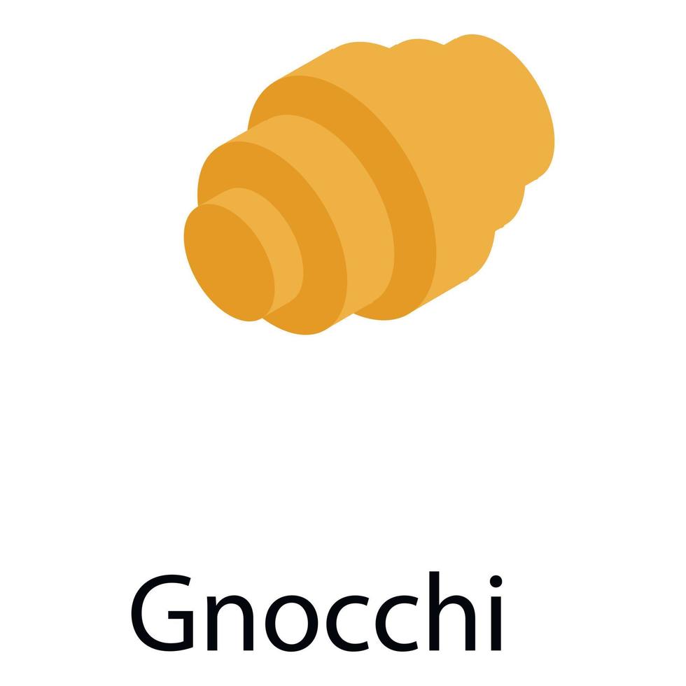 Gnocchi pasta ikon, isometrisk stil vektor