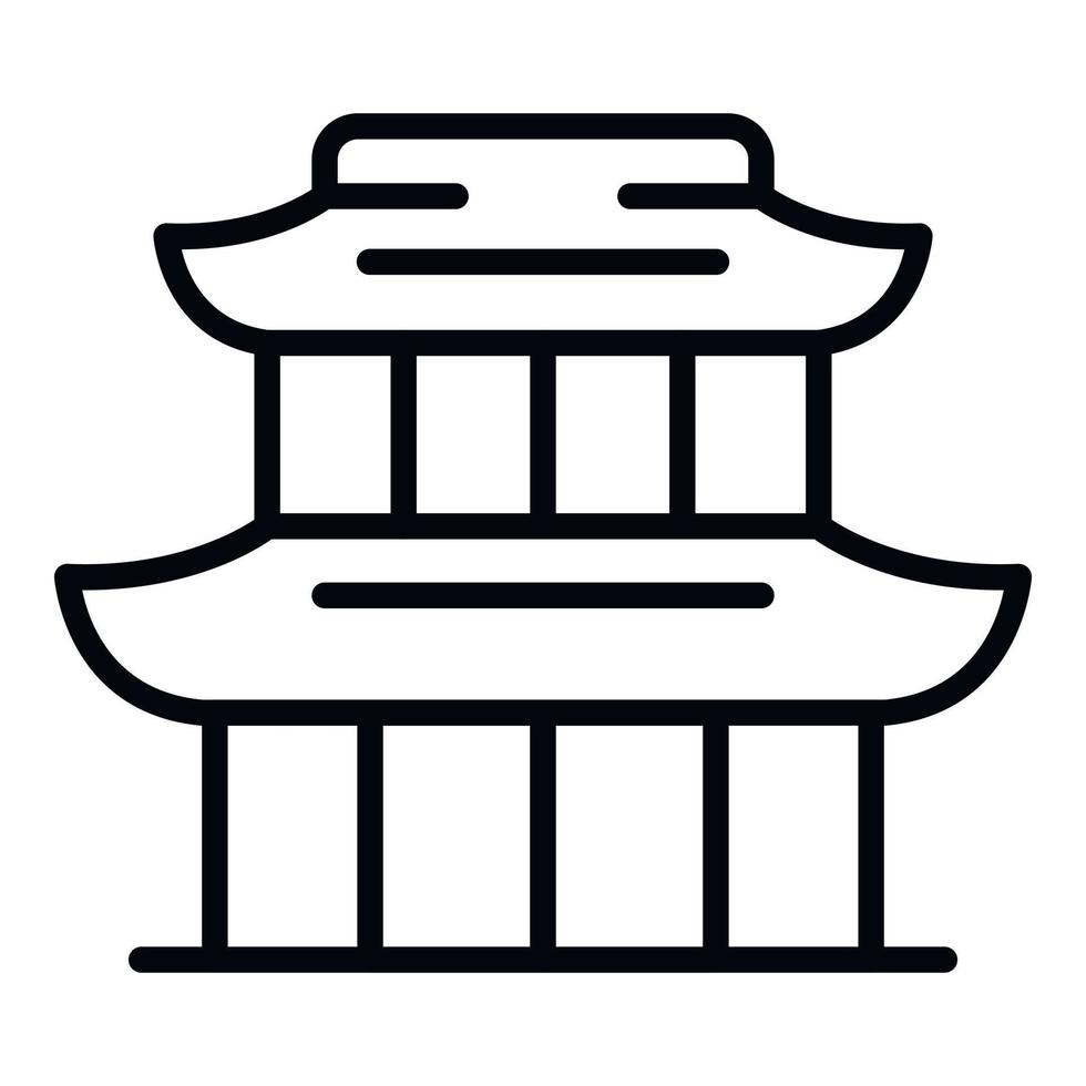 Ikone des chinesischen Ausstellungsgebäudes, Umrissstil vektor