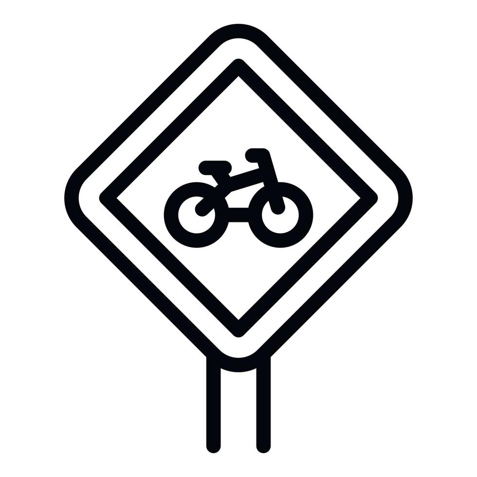 cykel tecken väg ikon, översikt stil vektor