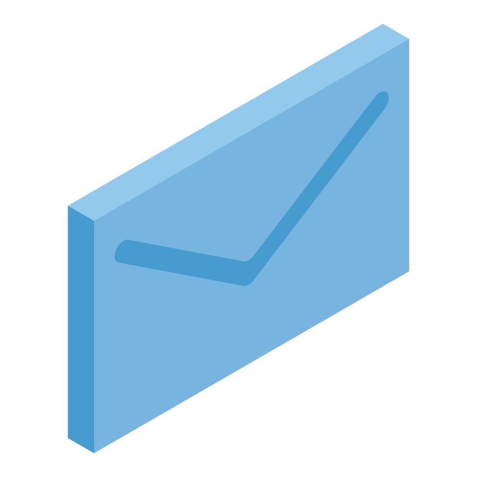 blaues Briefsymbol, isometrischer Stil vektor