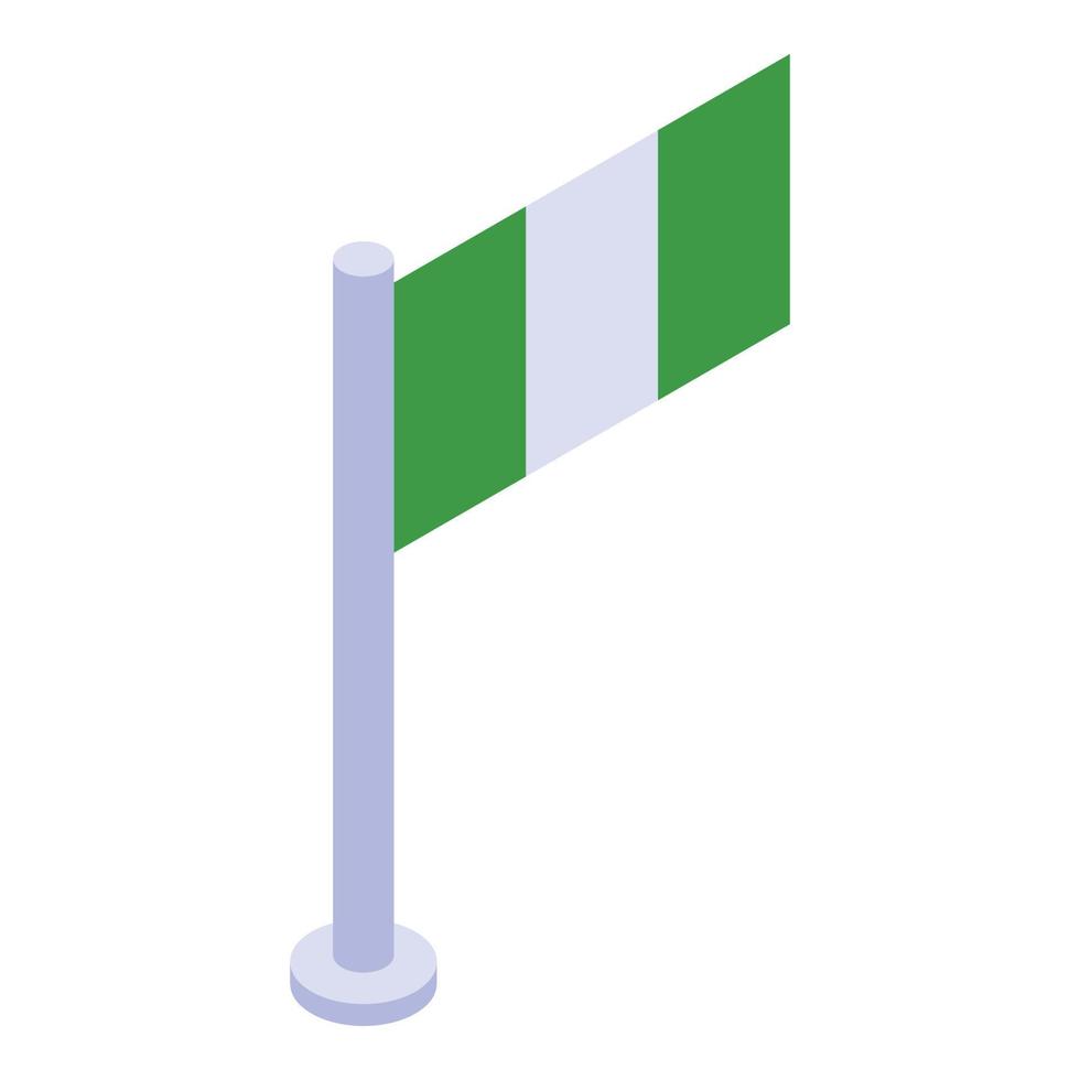 nigeria flagga ikon, isometrisk stil vektor