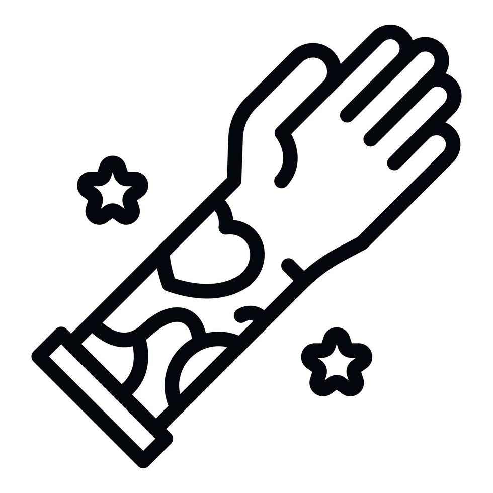 tatuering hand ikon, översikt stil vektor