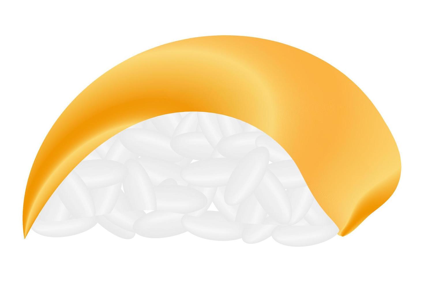 Sushi mit Lachs auf weißem Hintergrund. gesundes lebensmittelkonzept. Vektorbild vektor