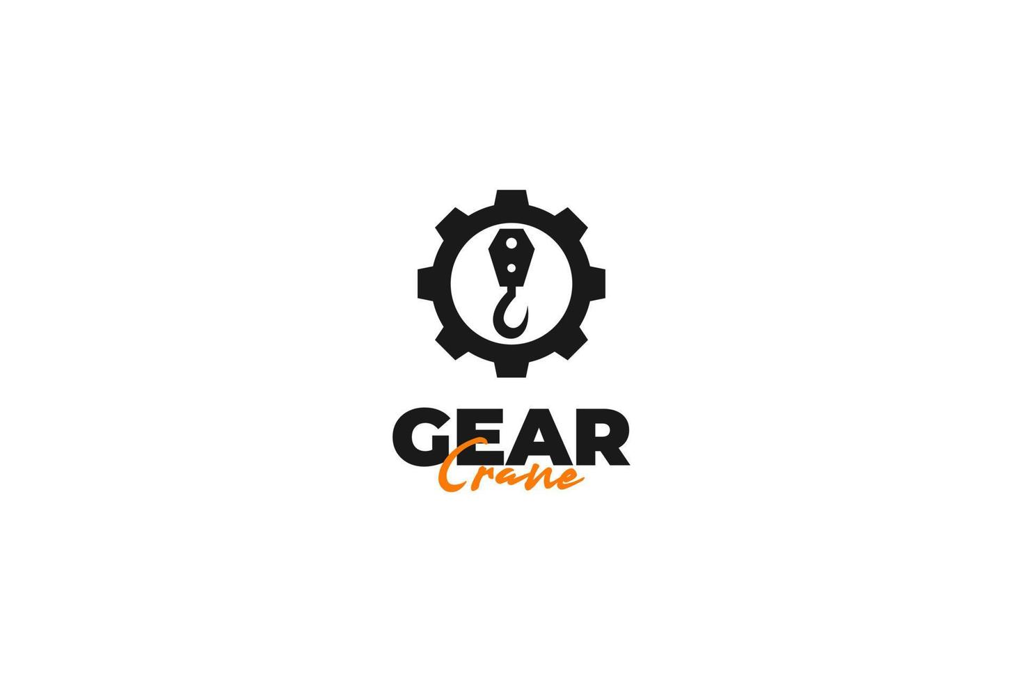 Gear Crane Logo Design Vektor Vorlage Illustration Idee