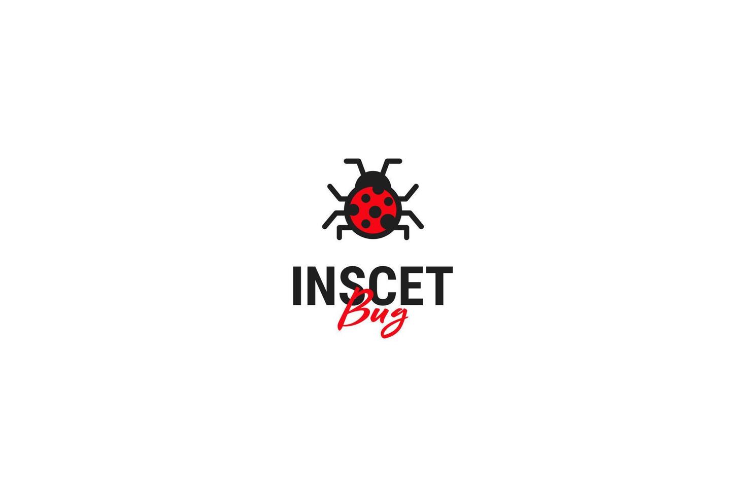 platt insekt insekt djur- logotyp design vektor mall illustration