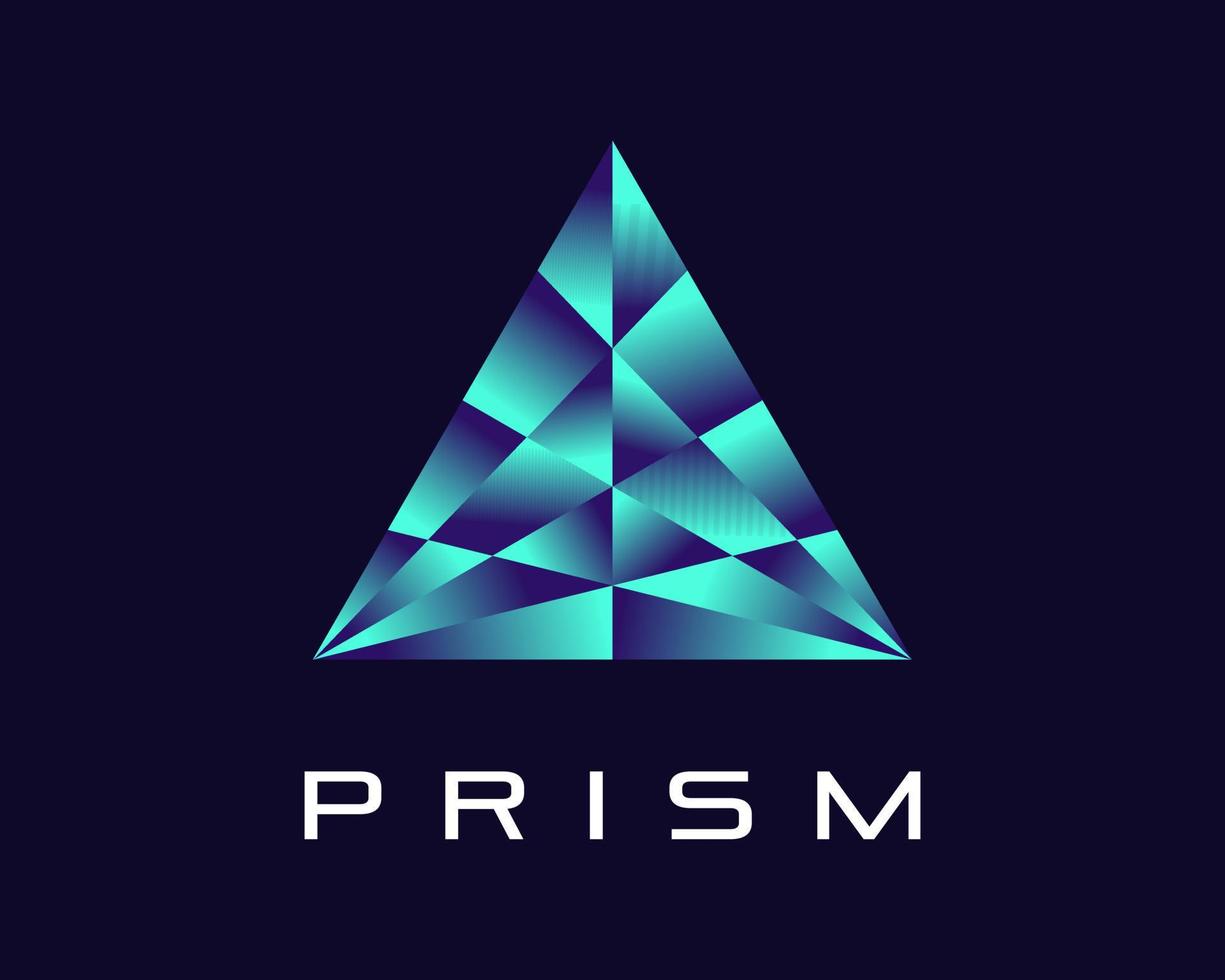 Prisma Dreieck dreieckige Pyramide bunte Farbe lebendige Effekt Farbverlauf modernes Vektor-Logo-Design vektor