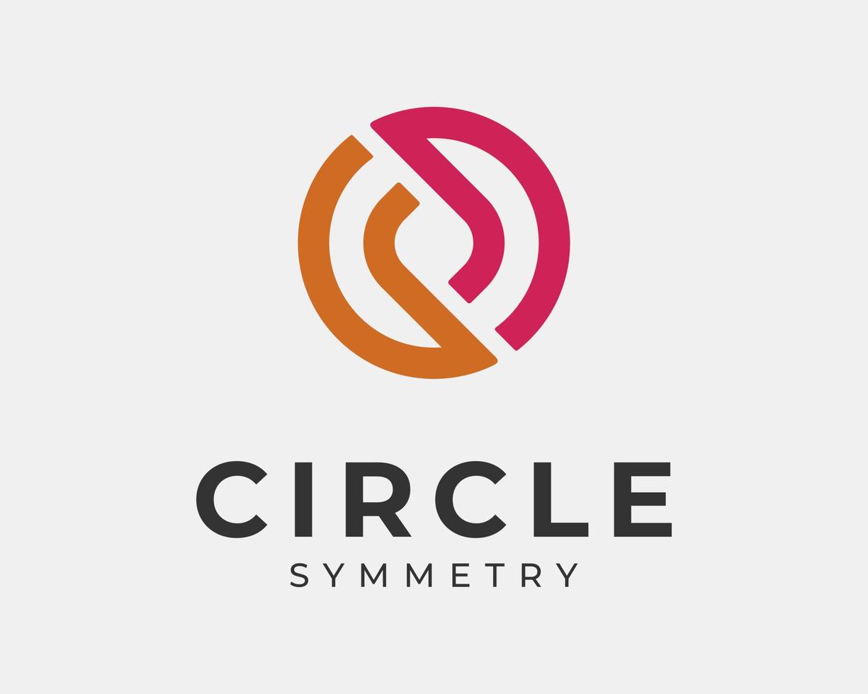 Kreis runde Form Kreisradialsymmetrie Balance geometrischer Spiegel einfaches Vektor-Logo-Design vektor