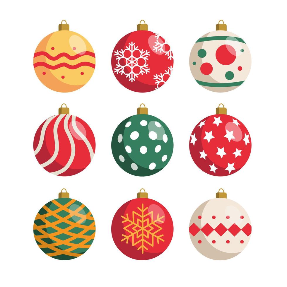 jul boll ornament design samling vektor illustration