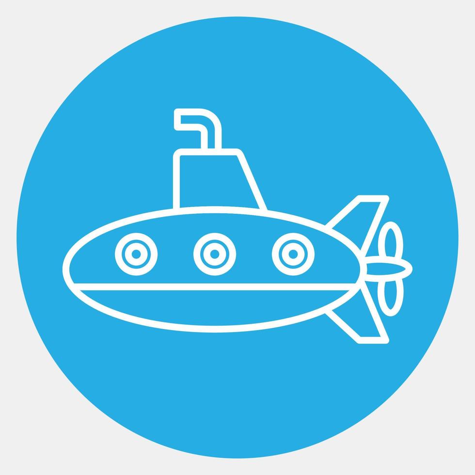Symbol U-Boot. Transportelemente. Symbole im blauen Stil. gut für Drucke, Poster, Logos, Schilder, Werbung usw. vektor