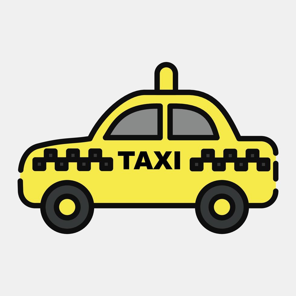 ikon taxi. transport element. ikoner i fylld linje stil. Bra för grafik, affischer, logotyp, tecken, annons, etc. vektor