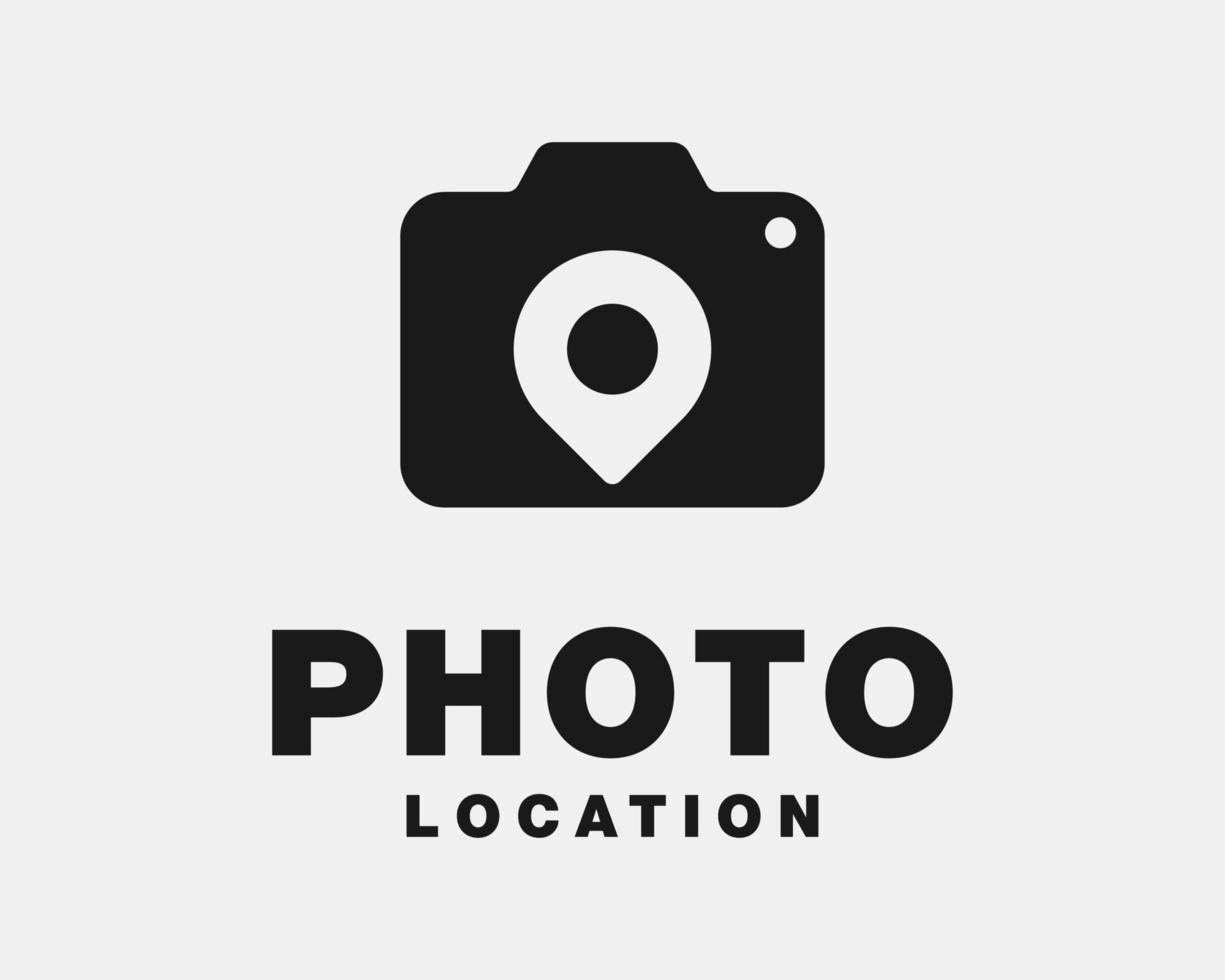 Kamera, Foto, Fotografie, Objektiv, Bild, Ort, Pin, Karte, Suche, Finden, Navigation, Vektor, Logo-Design vektor